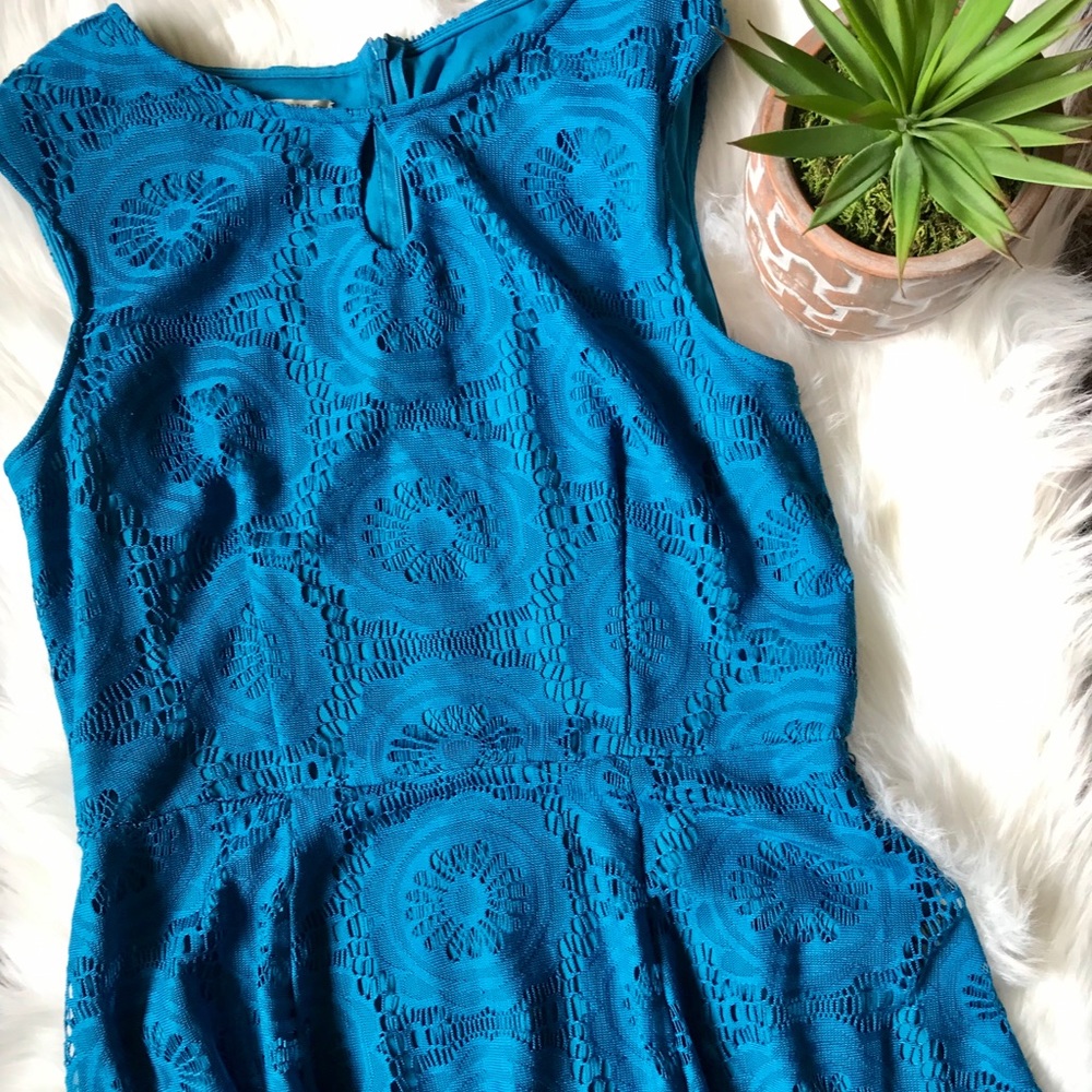 Blue keyhole dress